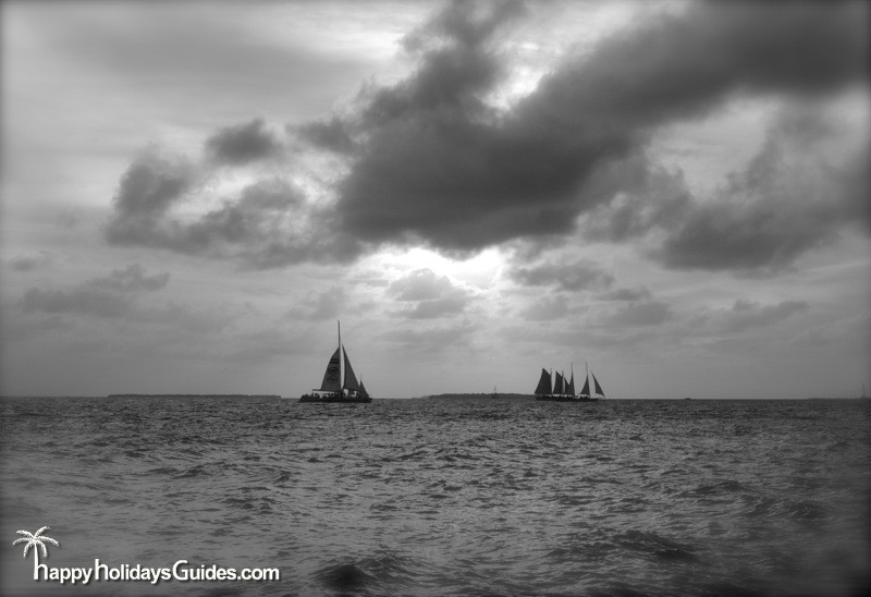 fort zachary taylor historic state park sunset b&w