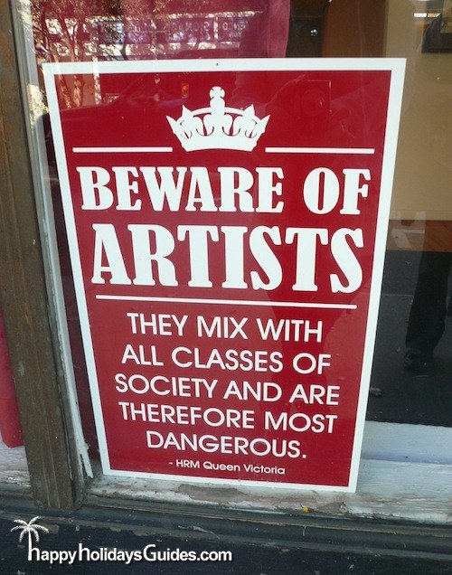 Beware of Artists Sign